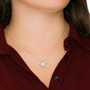 Gift For Mom, Love Knot Necklace - Christmas Blue