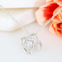 Gift For Mom, Love Knot Necklace - Snowflake-Light Blue