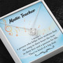 Music Teacher Gift, Music Teacher Definition Love Knot Necklace, Music Lovers Gift, Teacher Retirement Gift Necklace Music