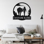Personalized Cowgirl Walking With Horse Metal Sign | Country Girl Metal Wall Art | Cowgirl Metal Sign | Gift For Cowgirl | Horse Lover Gift