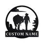 Personalized Cowgirl Walking With Horse Metal Sign | Country Girl Metal Wall Art | Cowgirl Metal Sign | Gift For Cowgirl | Horse Lover Gift