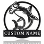 Personalized Hammerhead Shark Metal Sign Art | Custom Shark Monogram Metal Sign | Birthday Gift | Animal Funny | Father&#39;s Day Gift