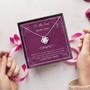 The Best Mom Ever White Gold Love Knot Necklace