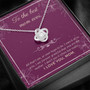 The Best Mom Ever White Gold Love Knot Necklace