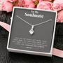 To My Soulmate - Silver Love Knot Necklace, To My Soulmate - My Heart Was A Home Build Just For You - Interlocking Hearts Necklace