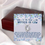 To The Best Mother-In-Law My Life Is Filled With More Joy Love Knot Necklace With Pod Message Card, Mother-In-Law Gift From Daughter-In-Law