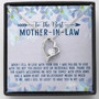 To The Best Mother-In-Law My Life Is Filled With More Joy Love Knot Necklace With Pod Message Card, Mother-In-Law Gift From Daughter-In-Law