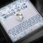 To The Best Mother-In-Law My Life Is Filled With More Joy Love Knot Necklace With Pod Message Card, Mother-In-Law Gift From Daughter-In-Law