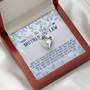 To The Best Mother-In-Law My Life Is Filled With More Joy Love Knot Necklace With Pod Message Card, Mother-In-Law Gift From Daughter-In-Law