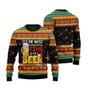 Beer Season Christmas Pattern Black And Orange Sweater For Men And Women