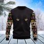 Black Cat Cute Face Ugly Christmas Sweater