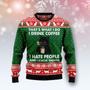 Black Cat Drink Coffee Ugly Christmas Sweater