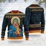 Blue Madonna Virgin Mary Christmas Sweater