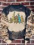 Christmas Gold Tree Leopard Bleached Sweater