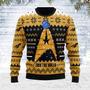 Christmas Sweater Star Trek The Halls Orange