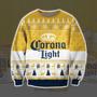 Corona Light Beer Knitting Pattern Print Ugly Christmas Sweater