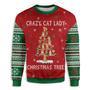 Crazy Cat Lady Christmas Tree Ugly Christmas Sweater