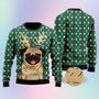 Cute Dog With Reindeer Hord Ugly Christmas Sweater For Men & Women