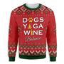 Dogs Yoga Wine Ugly Christmas Sweater