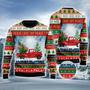 Flamingo Ugly Sweater, Funny Flamingo With Red Truck Christmas Holiday Ugly Sweater