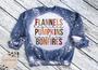 Flannels Hayrides Pumpkins Sweaters Bonfires Fall Sweatshirt Bleached Crewneck Cold Weather