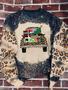 Gift car Leopard Bleached Sweater Christmas