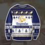 Hoegaarden White Knitting Pattern Print Ugly Christmas Sweater