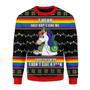 LGBT Unicorn I Dont Give A Fk Ugly Christmas Sweater