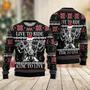 Live To Ride Motorbike Skeleton Ugly Christmas Sweater For Men & Women