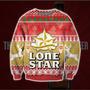 Lonestar Beer Knitting Pattern Print Ugly Christmas Sweater