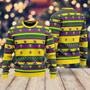 Mardi Gras Striped Yellow Ugly Christmas Sweater For Men & Women