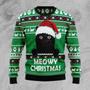 Meowy Black Cat Ugly Christmas Sweater