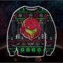 Metroid Game Knitting Pattern Print Ugly Christmas Sweater