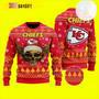 NFL Kansas City Chiefs Skull Xmas Custom Ugly Christmas Sweater, Jumpers