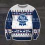 Pabst Blue Ribbon Beer Ugly Christmas Sweater