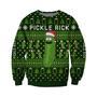 Pickle Rick Knitting Pattern Print Ugly Christmas Sweater