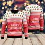 Red Merry Holiday Pattern Ugly Christmas Sweater For Men & Women