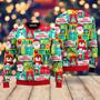 Santa And Penguin Merry Christmas Patchwork Ugly Christmas Sweater For Men & Women