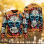 Skull And Butterfly Abstract Vintage Colorful – Sweater – Ugly Christmas Sweaters