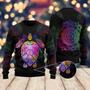 Turtle Purple Mandala Ugly Christmas Sweater For Men & Women