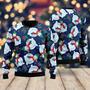 Very Ugly Snowman On Blue Pattern Ugly Christmas Sweater For Men & Women