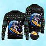 Astronauts Surf On A Surfboard In Space Ugly Christmas Sweater For Men & Women