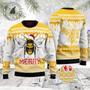 Bee Merry unisex womens & mens, couples matching, friends, bee lover, funny family ugly christmas holiday sweater gifts 1