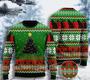 Black Cat Meowy Christmas Tree Ugly Christmas Sweater For Men & Women