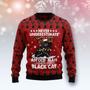 Black Cat Old Man Ugly Christmas Sweater