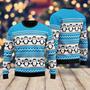 Blue Penguins Xmas Pattern Ugly Christmas Sweater For Men & Women