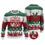 Cat All I Want For Christmas Sweater Christmas Knitted Print Sweatshirt