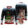 Dog Joy Love Peace Believe Christmas Sweater Christmas Knitted Print Sweatshirt