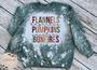 Flannels Hayrides Pumpkins Sweaters Bonfires Fall Sweatshirt Bleached Crewneck Cold Weather