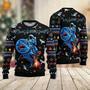 Funny Astronauts Ride A Shark In Space With The Planet Ugly Christmas Sweater For Men & Women